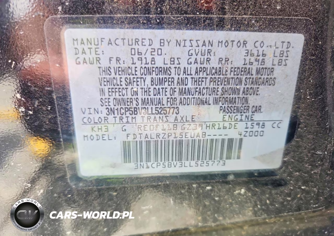 2020 Nissan Kicks S VIN:3N1CP5BV3LL525773 - 13