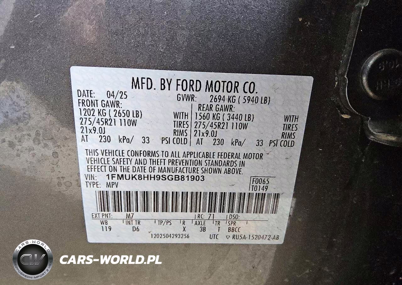 2025 Ford Explorer Platinum VIN:1FMUK8HH9SGB81903 - 14