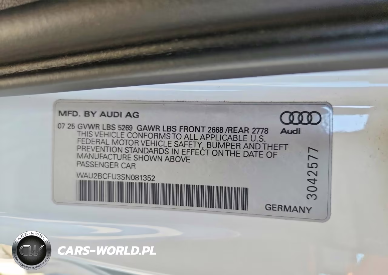 2025 Audi A5 Quattro VIN:WAU2BCFU3SN081352 - 12