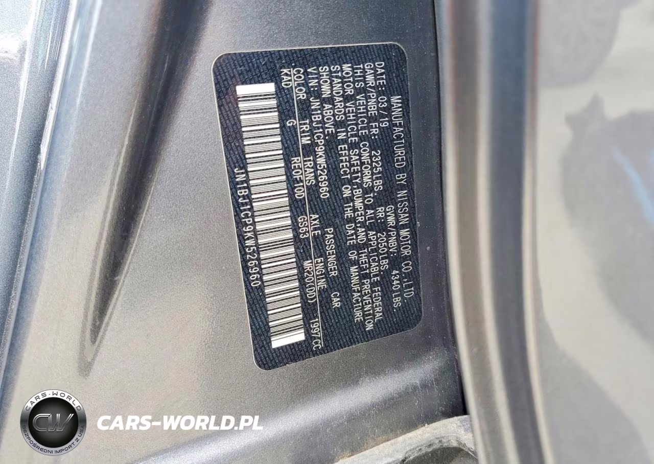 2019 Nissan Rogue Sport S VIN:JN1BJ1CP9KW526960 - 13
