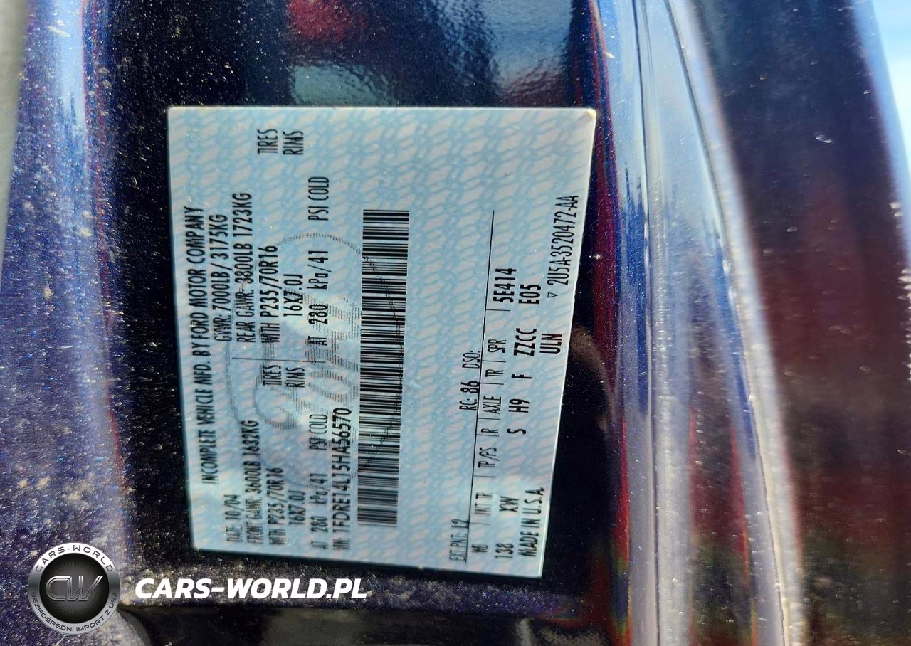 2005 Ford Econoline E150 Van VIN:1FDRE14L15HA56570 - 13
