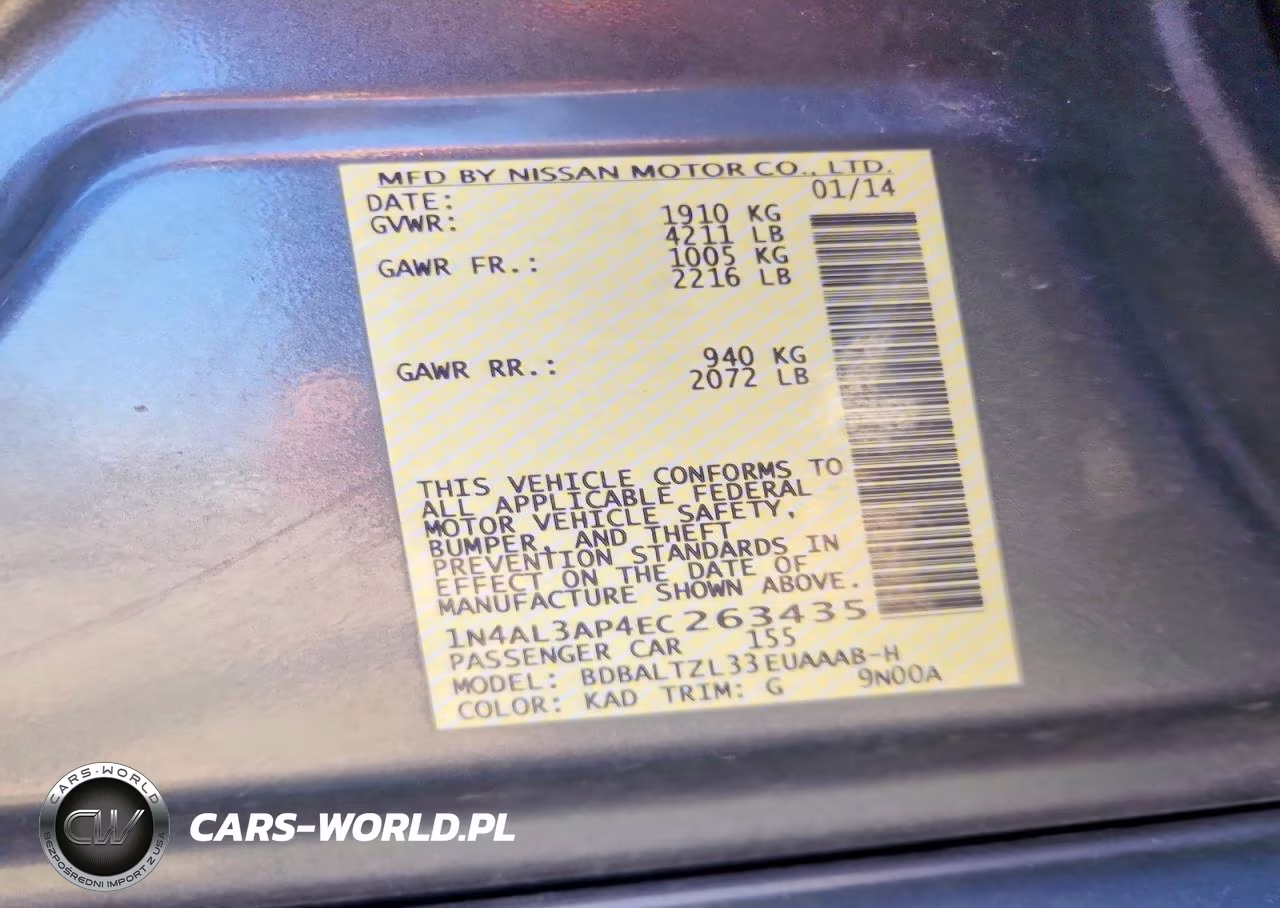 2014 Nissan Altima 2.5 Sv VIN:1N4AL3AP4EC263435 - 12
