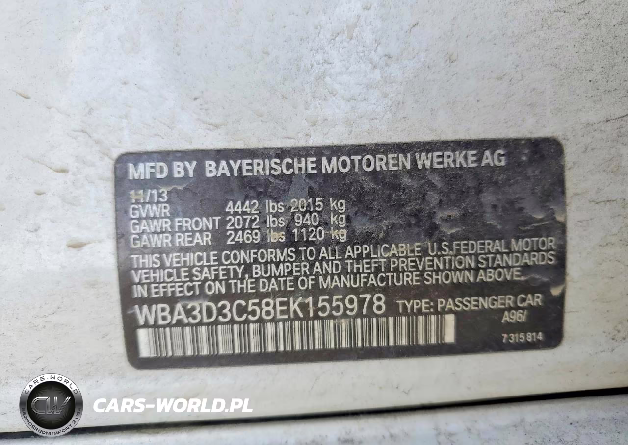 2014 BMW 328 D VIN:WBA3D3C58EK155978 - 12