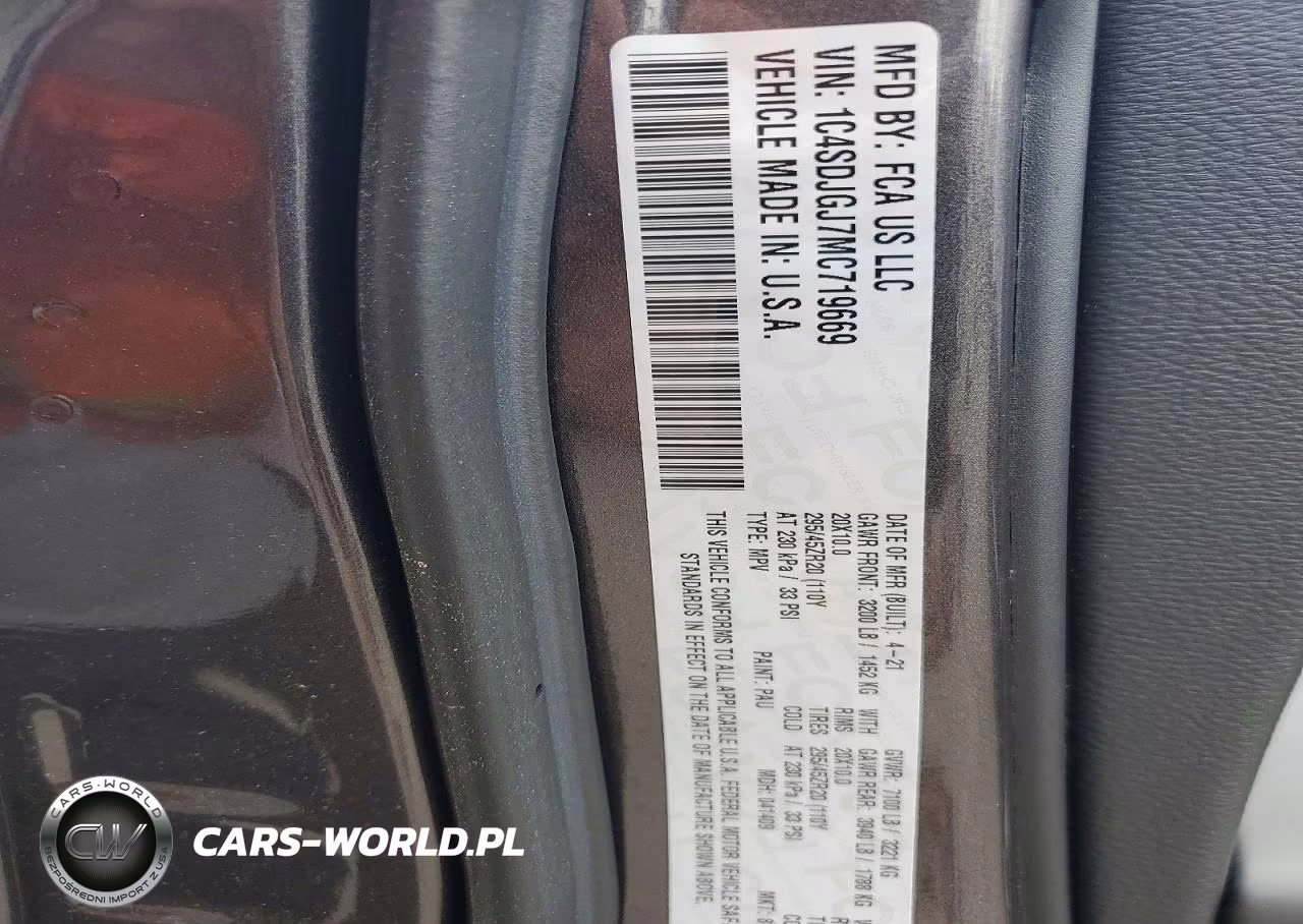 2021 Dodge Durango Srt 392 VIN:1C4SDJGJ7MC719669 - 14