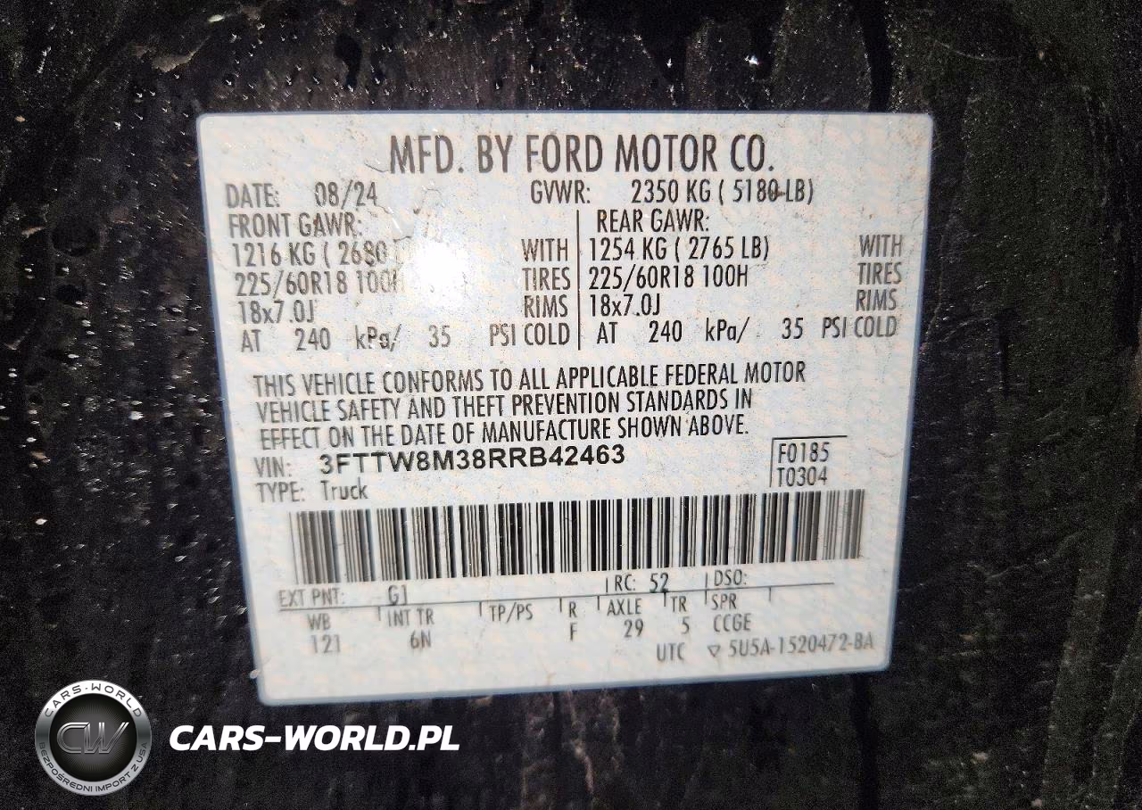 2024 Ford Maverick Lariat VIN:3FTTW8M38RRB42463 - 13