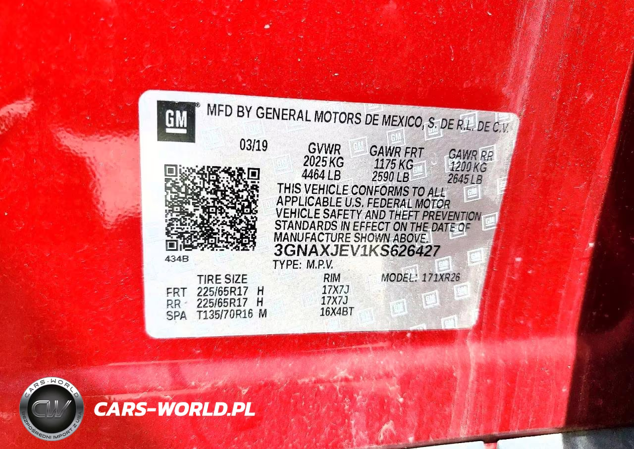 2019 Chevrolet Equinox Lt VIN:3GNAXJEV1KS626427 - 14