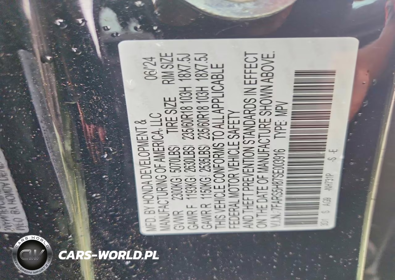 2025 Honda Cr-V Sport-L VIN:7FARS5H87SE003916 - 13