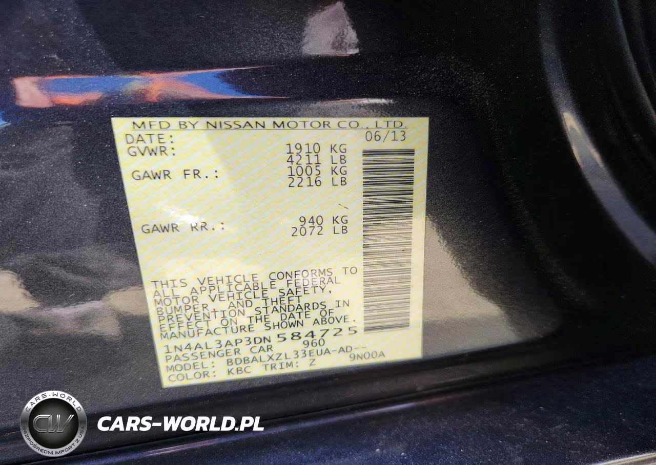 2013 Nissan Altima 2.5 VIN:1N4AL3AP3DN584725 - 13