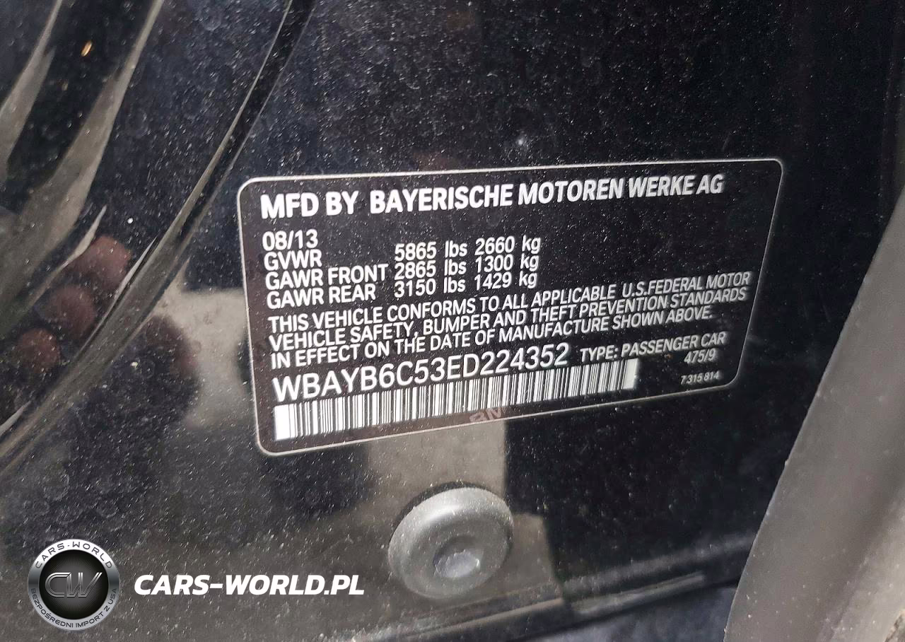 2014 BMW 750 Xi VIN:WBAYB6C53ED224352 - 12