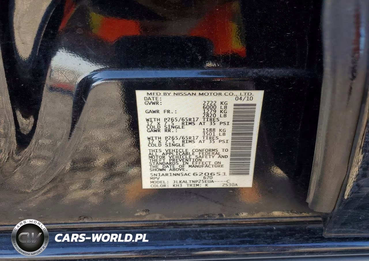 2010 Nissan Pathfinder S Fe+ VIN:5N1AR1NN5AC620651 - 13