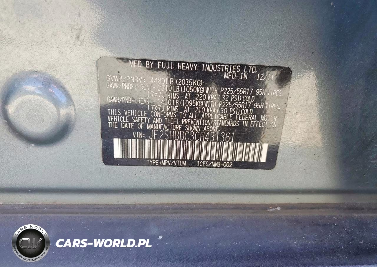 2012 Subaru Forester 2.5X Premium VIN:JF2SHBDC3CH431361 - 13