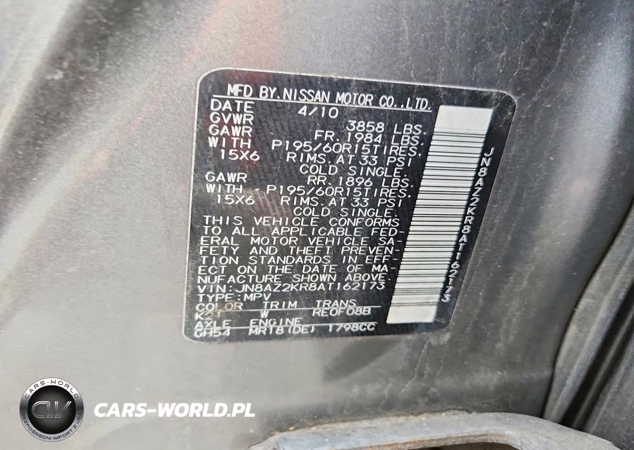 2010 Niss Cube VIN:JN8AZ2KR8AT162173 - 13