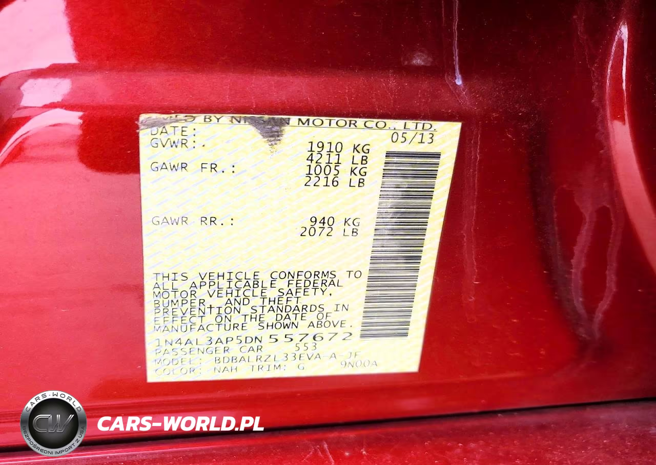 2013 Nissan Altima 2.5 VIN:1N4AL3AP5DN557672 - 12