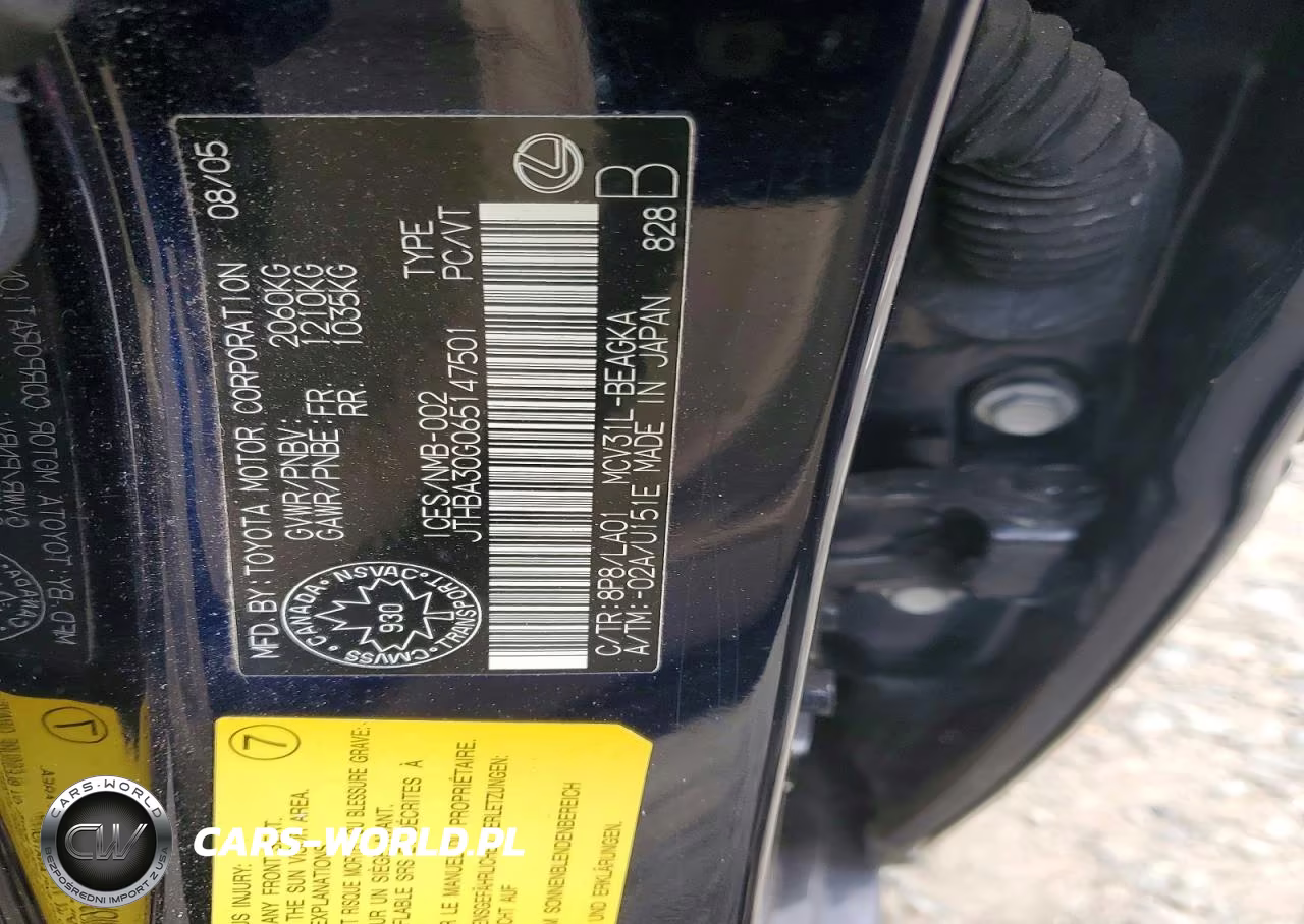 2006 Lexus Es 330 VIN:JTHBA30G065147501 - 13