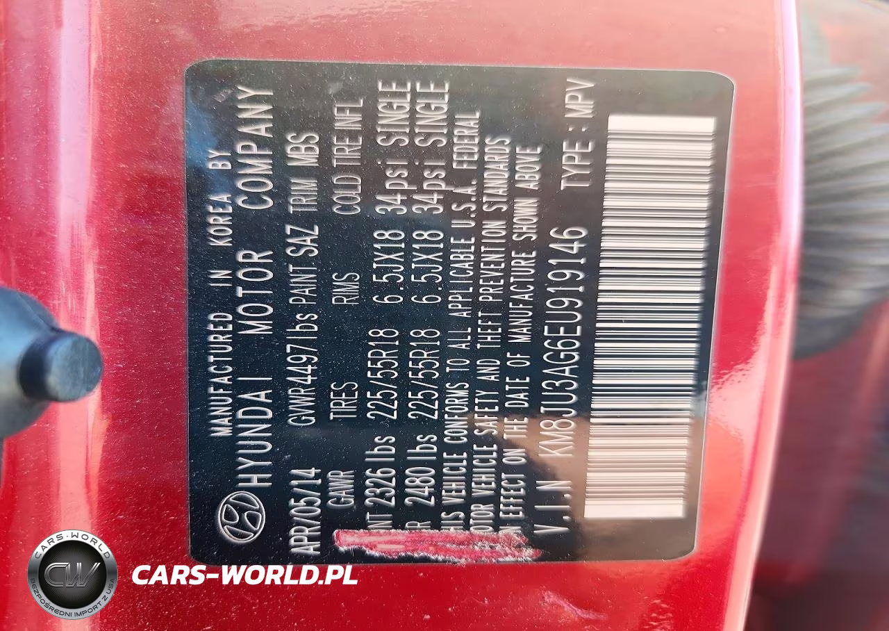 2014 Hyundai Tucson Limited VIN:KM8JU3AG6EU919146 - 12