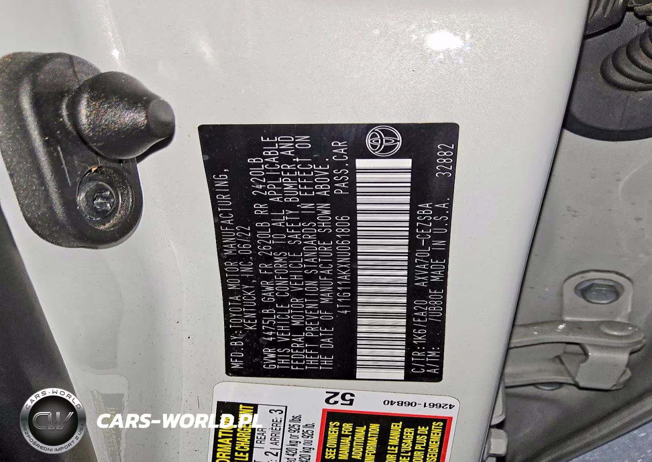 2022 Toyota Camry Se VIN:4T1G11AKXNU061806 - 12