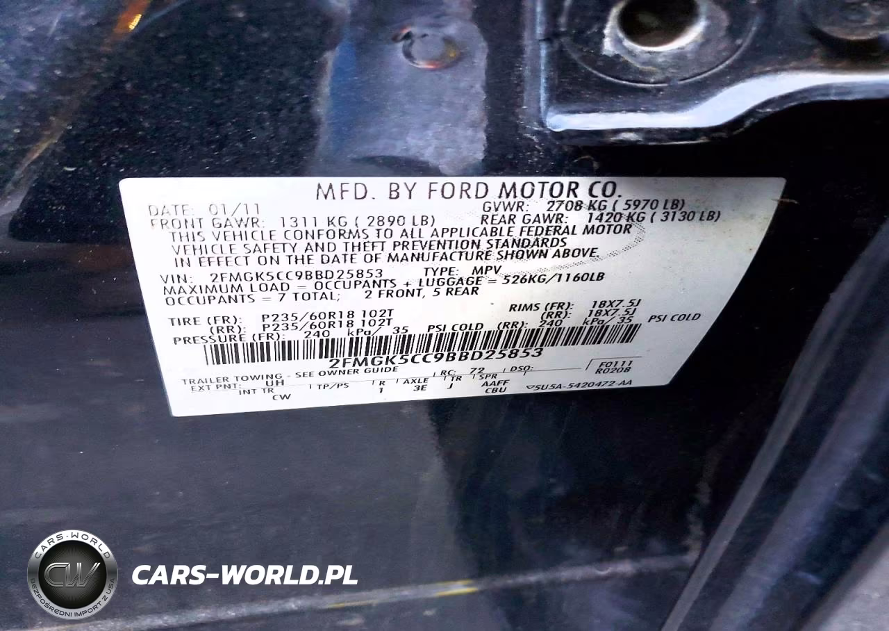 2011 Ford Flex Sel VIN:2FMGK5CC9BBD25853 - 12