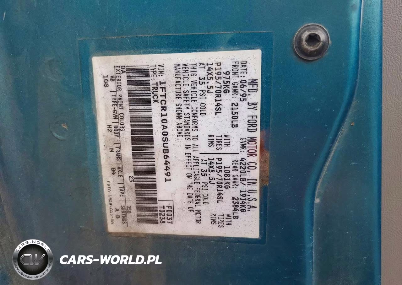 1995 Ford Ranger VIN:1FTCR10A0SUB64491 - 12