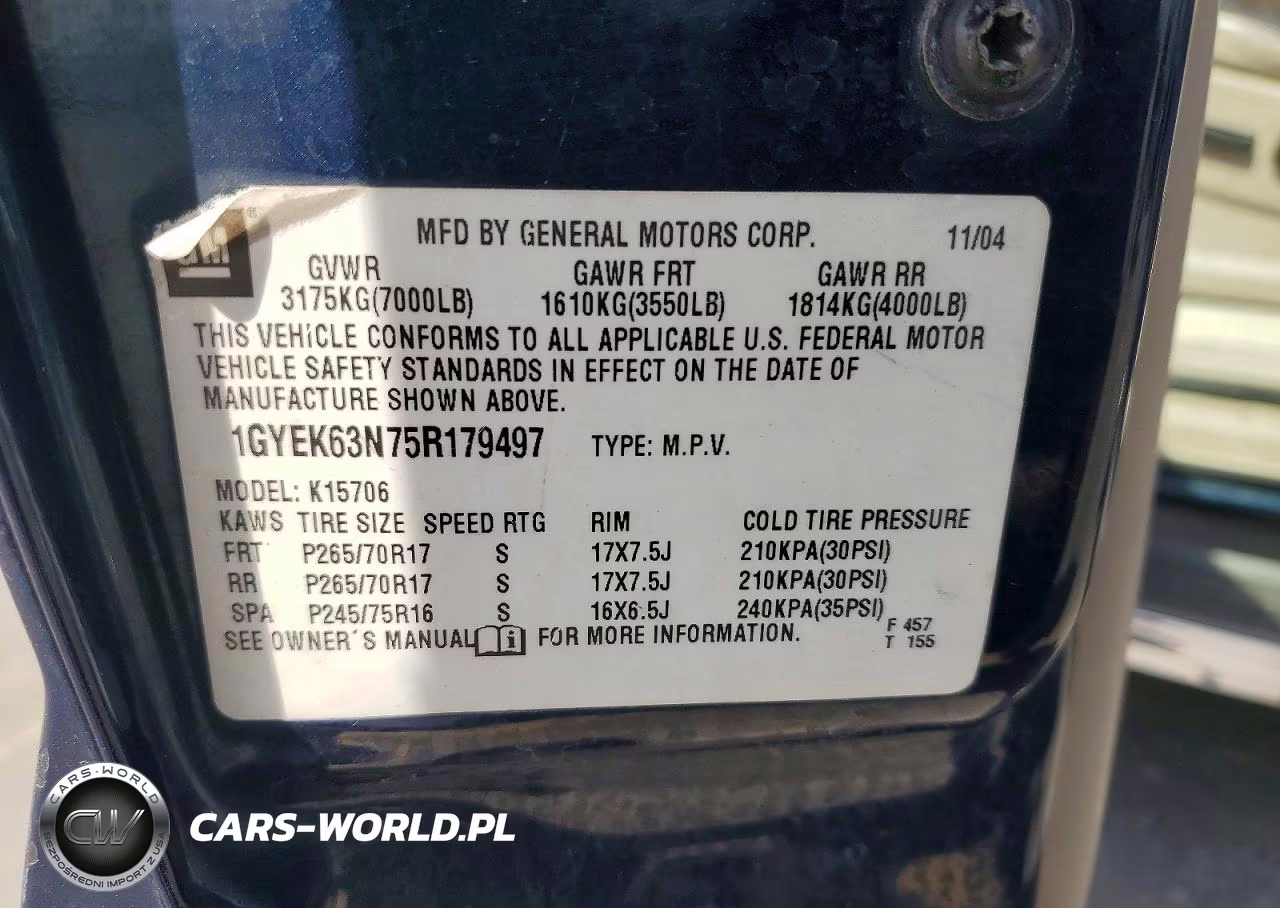 2005 Cadillac Escalade Luxury VIN:1GYEK63N75R179497 - 13