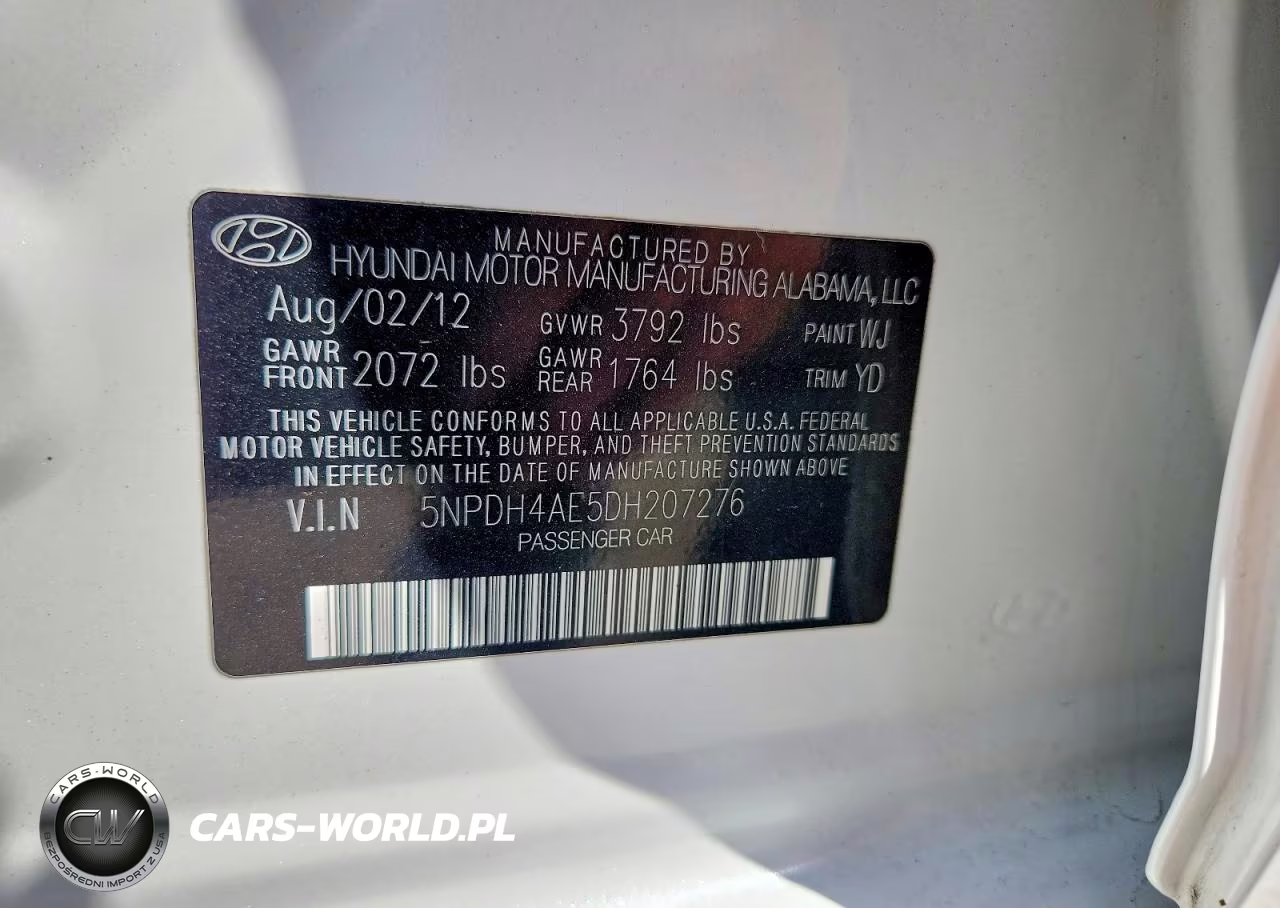 2013 Hyundai Elantra Gls VIN:5NPDH4AE5DH207276 - 12