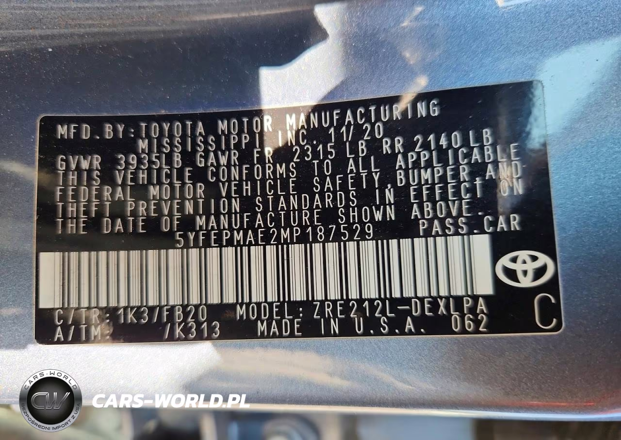 2021 Toyota Corolla Le VIN:5YFEPMAE2MP187529 - 13