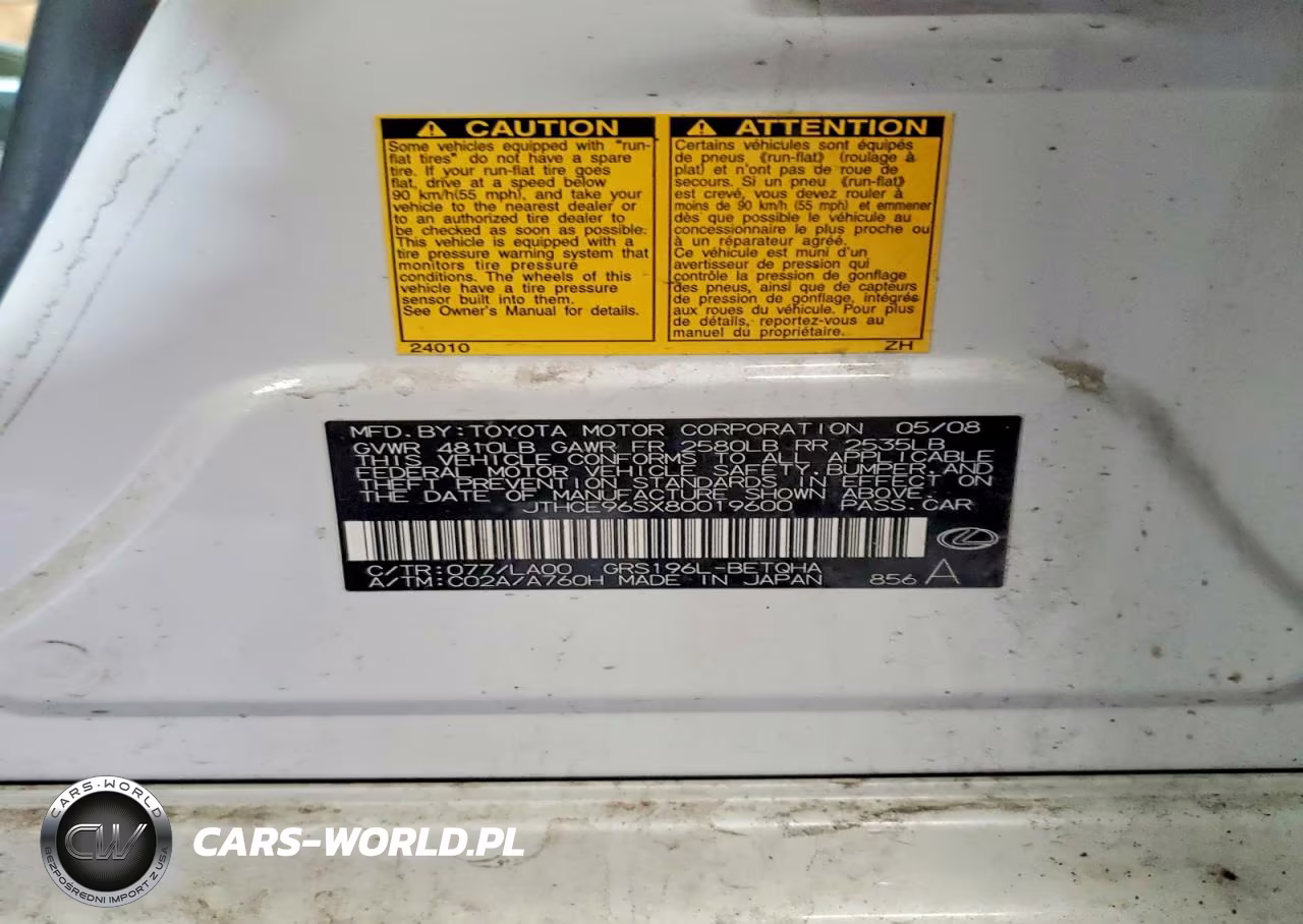 2008 Lexus Gs 350 VIN:JTHCE96SX80019600 - 13