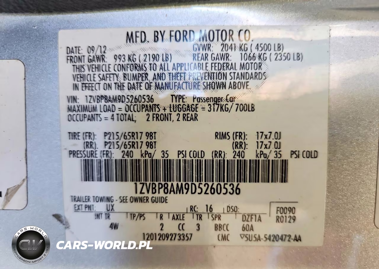 2013 Ford Mustang VIN:1ZVBP8AM9D5260536 - 12