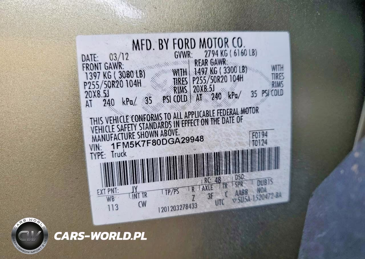 2013 Ford Explorer Limited VIN:1FM5K7F80DGA29948 - 13