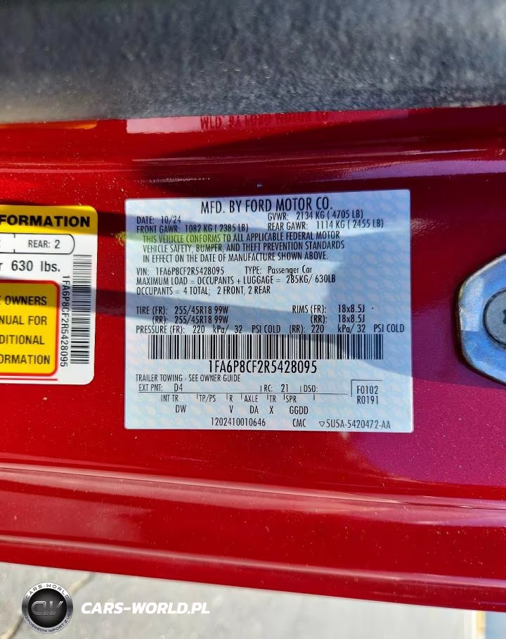 2024 Ford Mustang Gt VIN:1FA6P8CF2R5428095 - 12