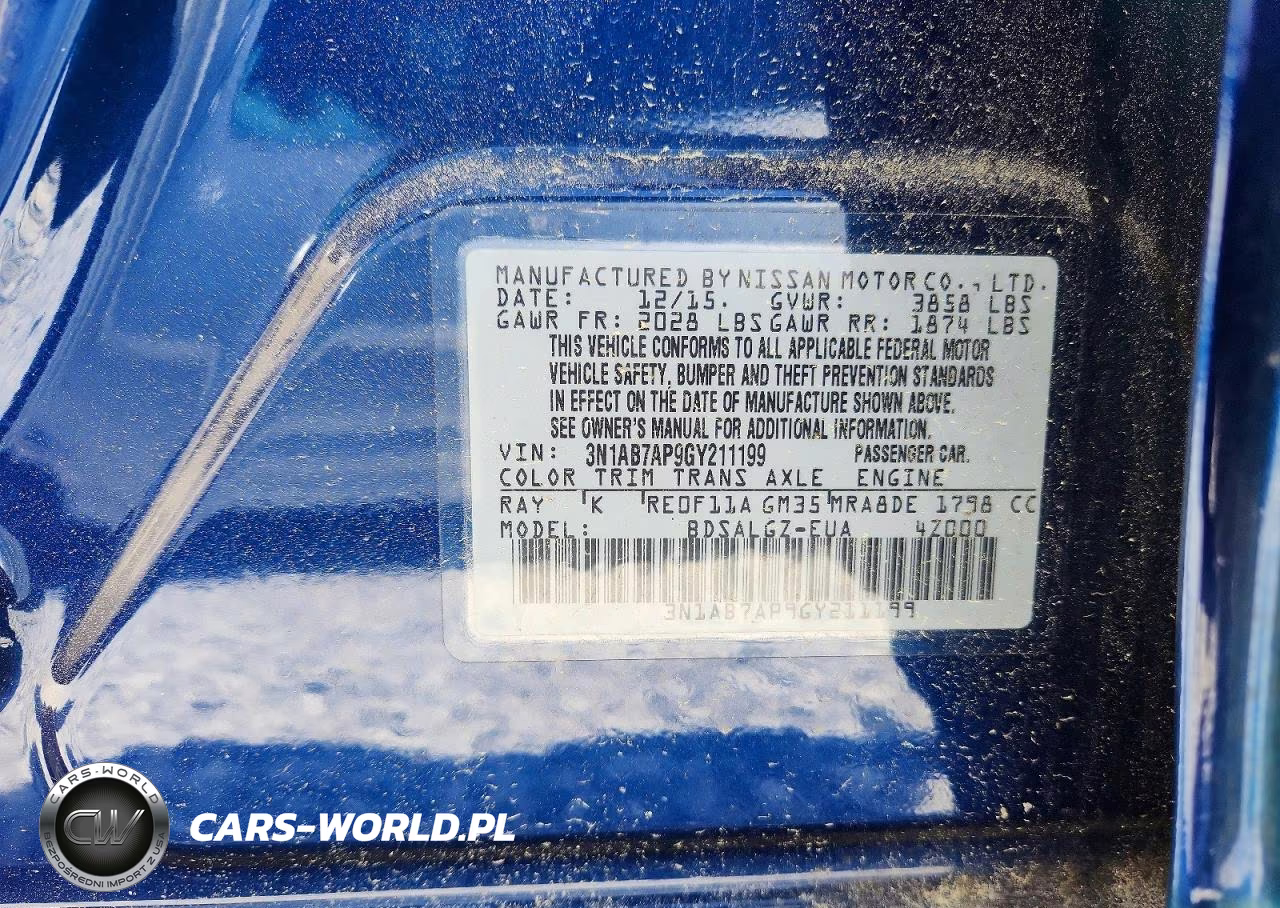 2016 Nissan Sentra Sl VIN:3N1AB7AP9GY211199 - 12