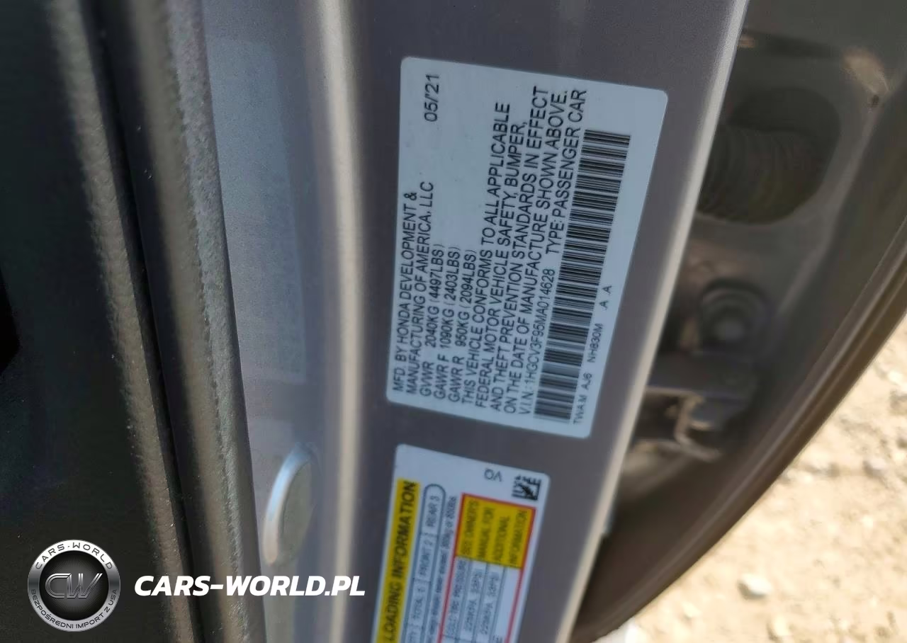 2021 Honda Accord Touring Hybrid VIN:1HGCV3F95MA014628 - 12