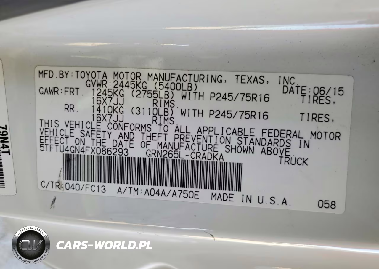 2015 Toyota Tacoma Prerunner Access Cab VIN:5TFTU4GN4FX086293 - 12