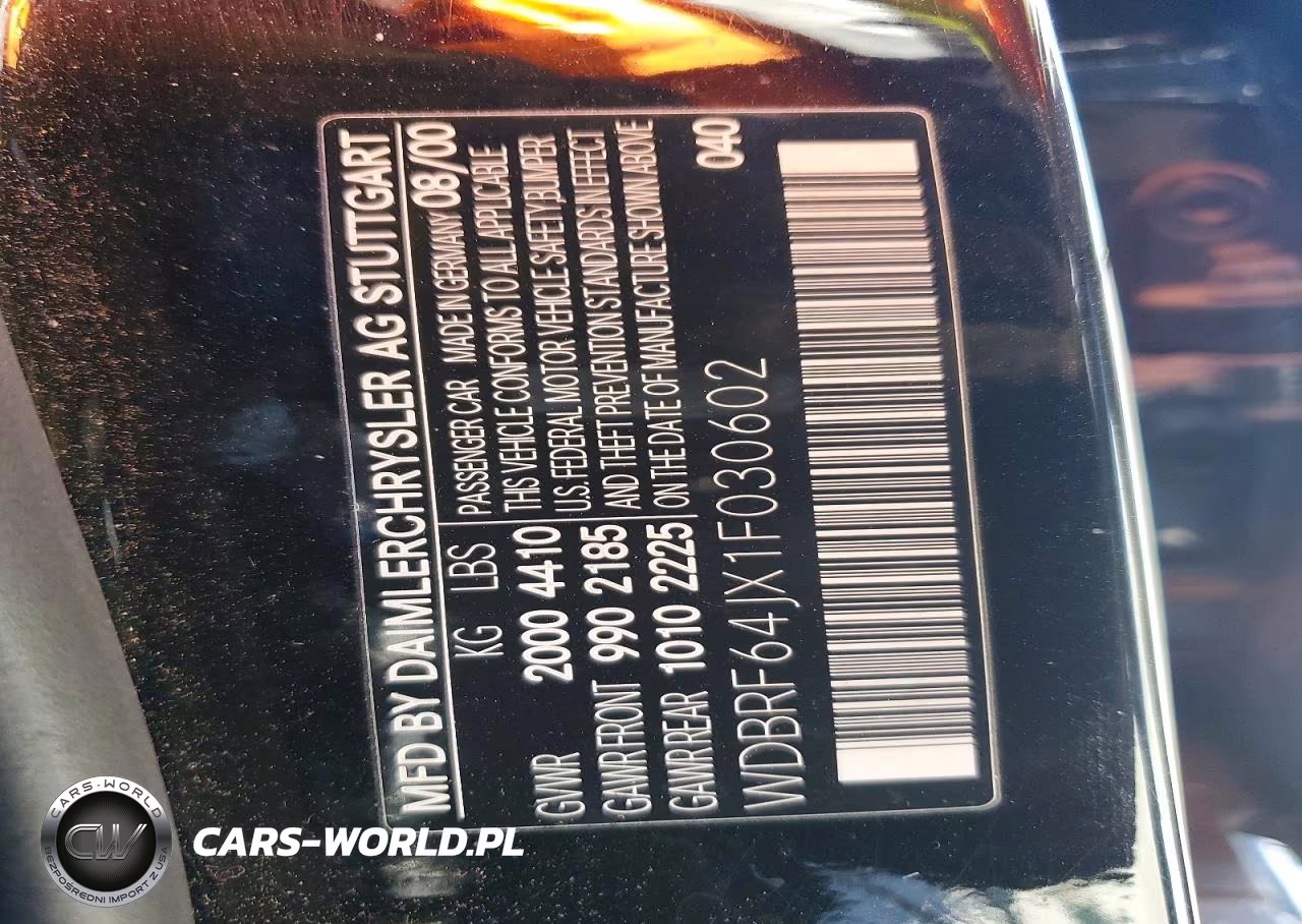 2001 Mercedes-Benz C 320 VIN:WDBRF64JX1F030602 - 12