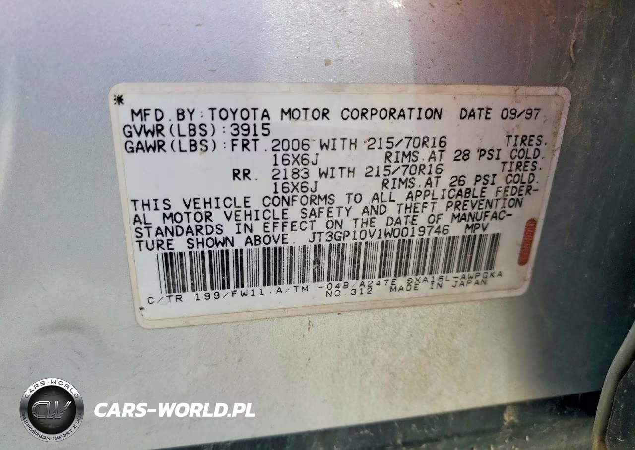 1998 Toyt Rav4 VIN:JT3GP10V1W0019746 - 13