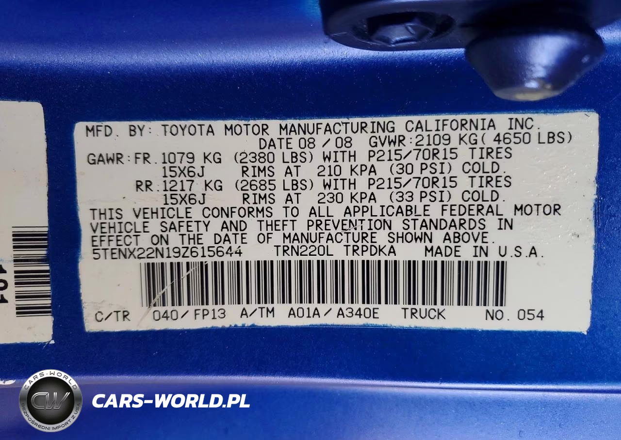 2009 TOYOTA TACOMA VIN:5TENX22N19Z615644 - 12