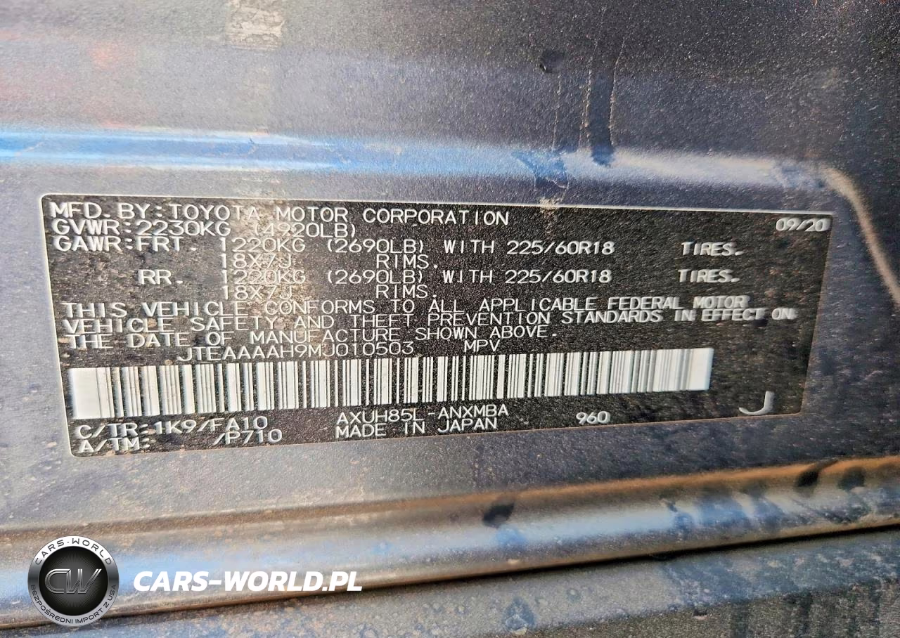 2021 Toyota Venza Le VIN:JTEAAAAH9MJ010503 - 13