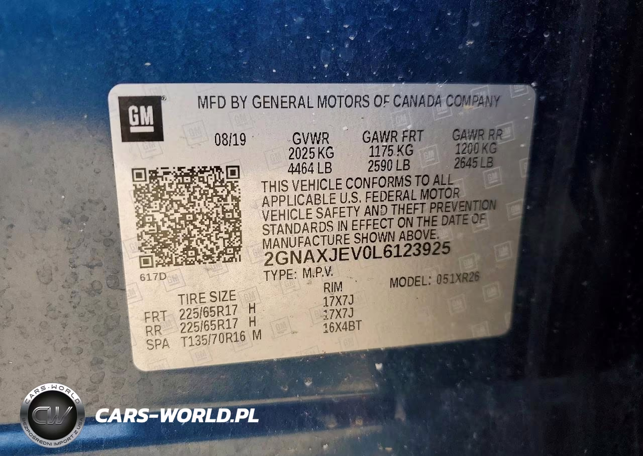 2020 Chevrolet Equinox Lt VIN:2GNAXJEV0L6123925 - 13