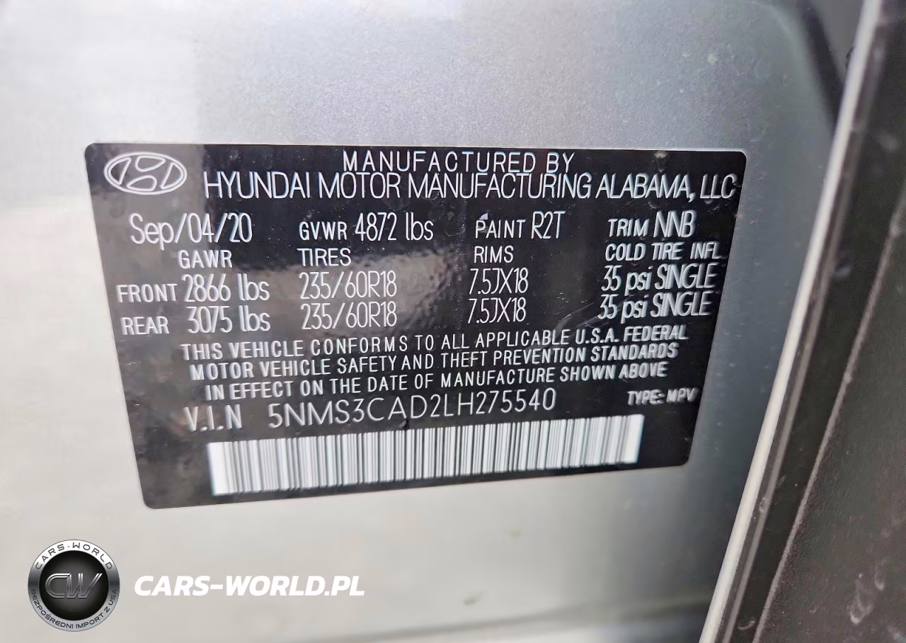 2020 Hyundai Santa Fe Sel VIN:5NMS3CAD2LH275540 - 13
