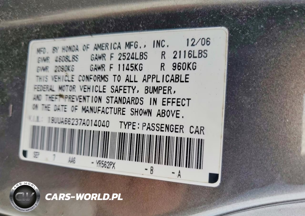 2007 Acura Tl VIN:19UUA66237A014040 - 12