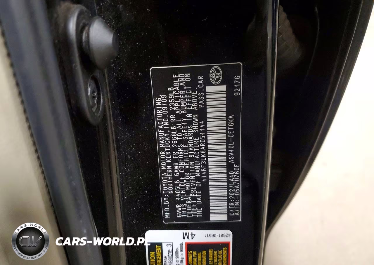 2010 Toyota Camry Xle VIN:4T4BF3EK8AR054144 - 12