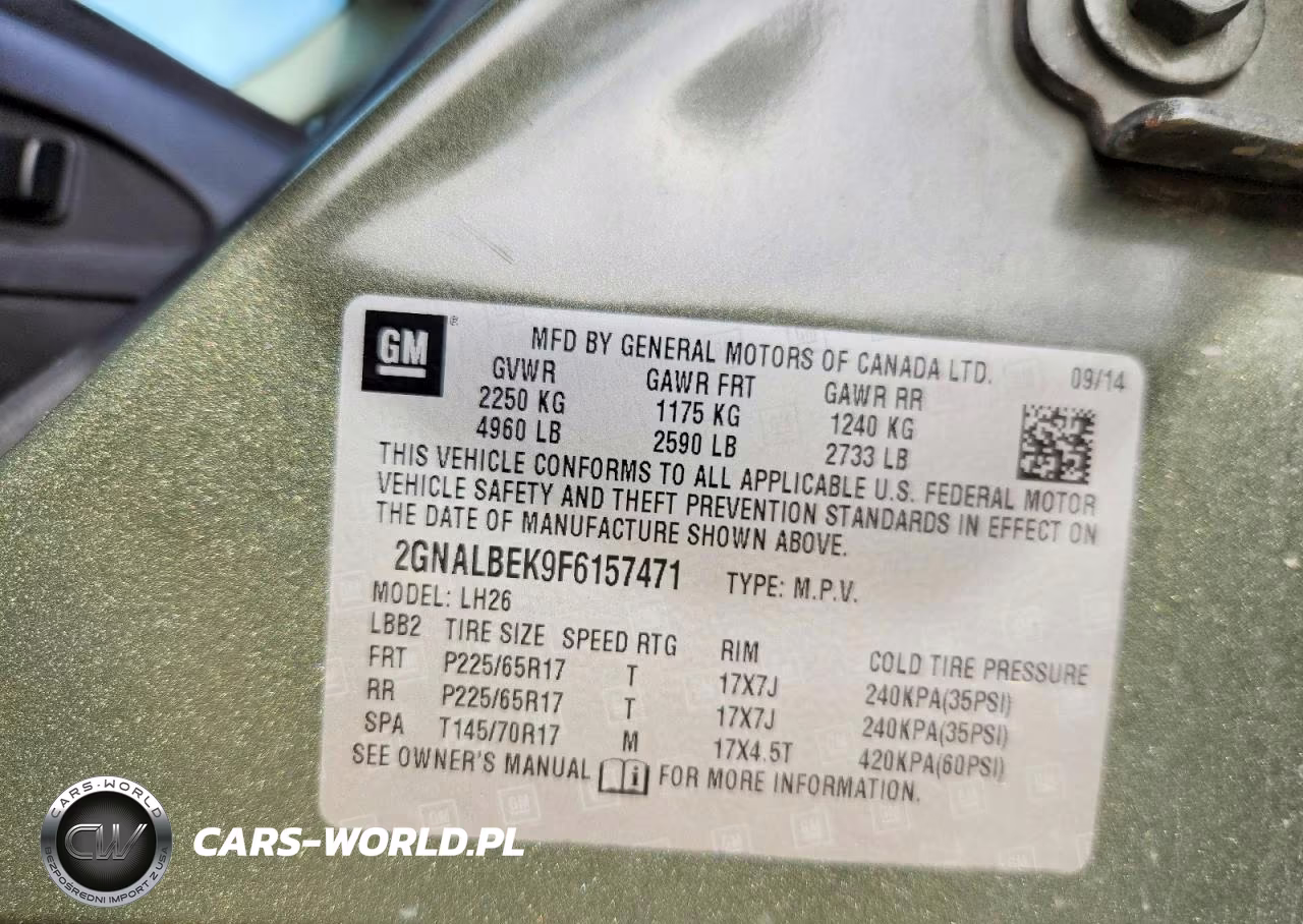 2015 Chevrolet Equinox Lt VIN:2GNALBEK9F6157471 - 13