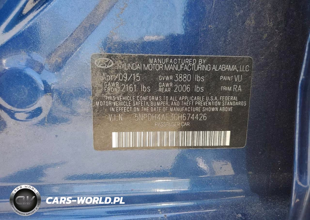 2016 Hyundai Elantra Se VIN:5NPDH4AE3GH674426 - 12