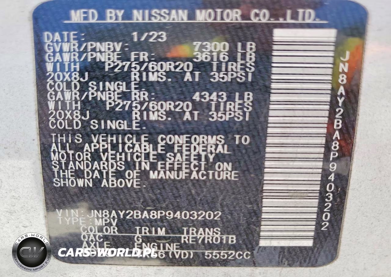 2023 Nissan Armada Sl VIN:JN8AY2BA8P9403202 - 13