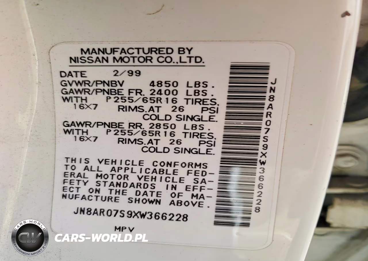 1999 Nissan Pathfinder Xe VIN:JN8AR07S9XW366228 - 13