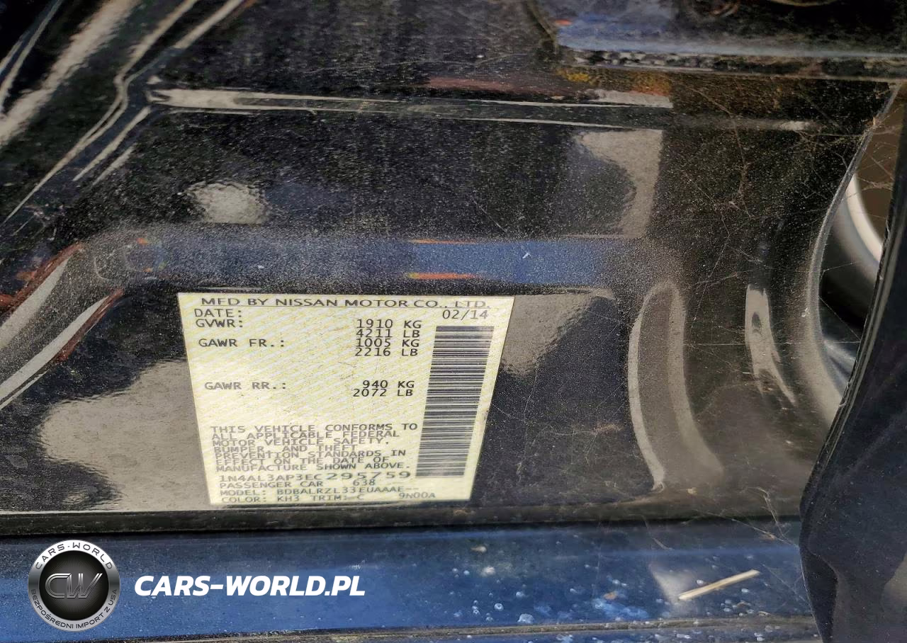 2014 Nissan Altima 2.5 S VIN:1N4AL3AP3EC295759 - 12