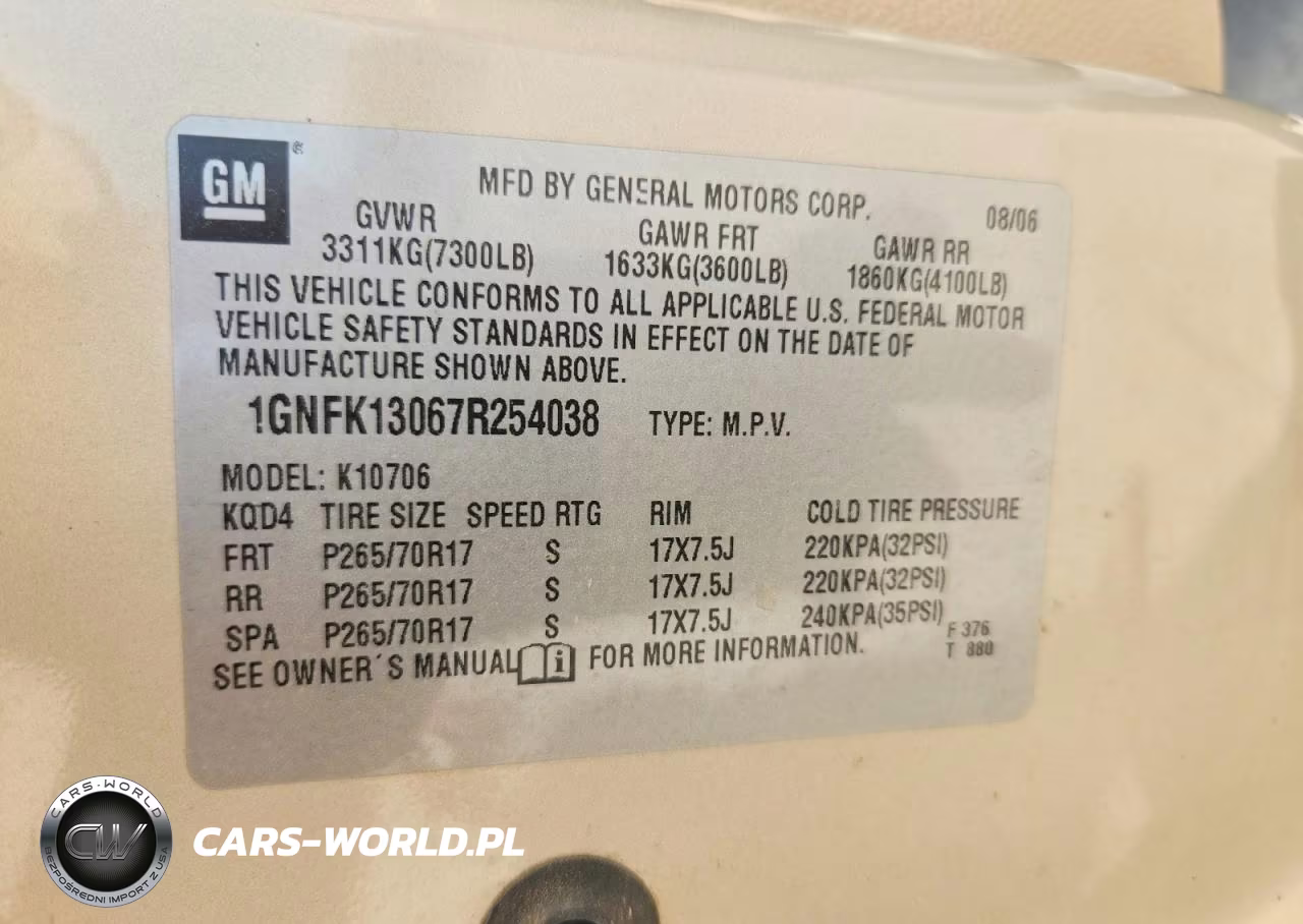 2007 Chevrolet Tahoe K1500 VIN:1GNFK13067R254038 - 13