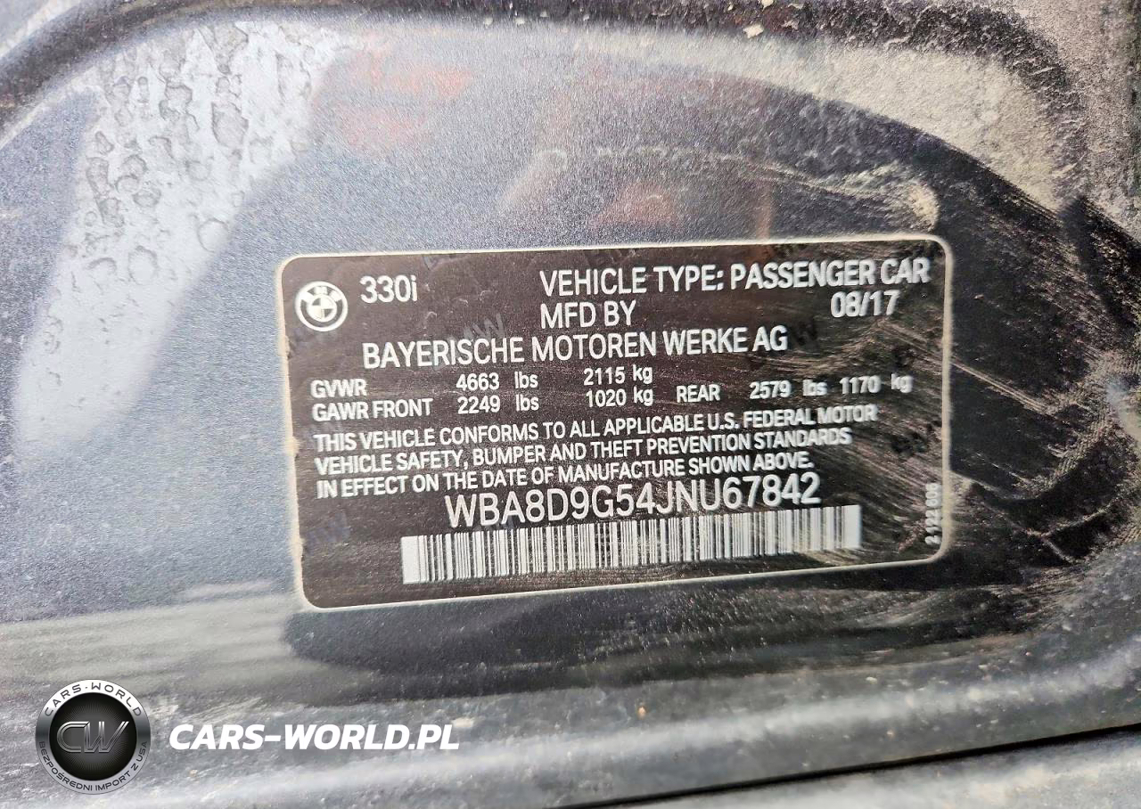 2018 BMW 330 Xi VIN:WBA8D9G54JNU67842 - 12