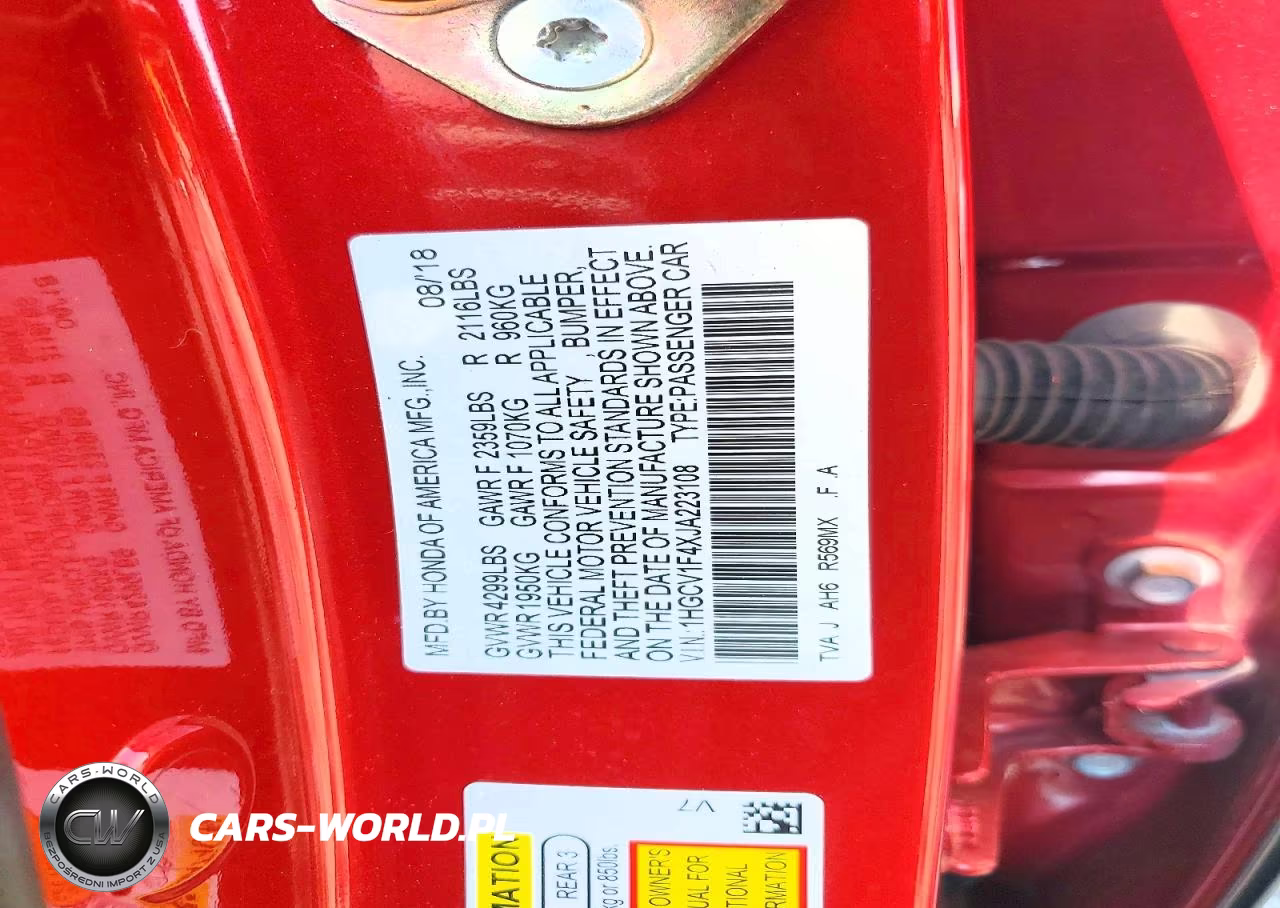 2018 Honda Accord Ex VIN:1HGCV1F4XJA223108 - 12