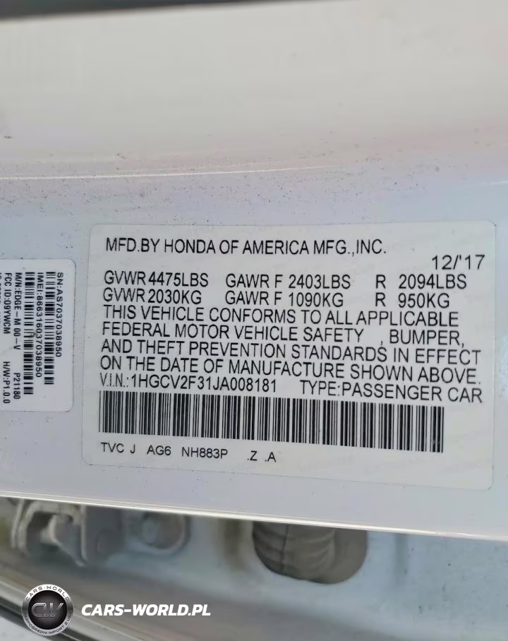 2018 Honda Accord Sport VIN:1HGCV2F31JA008181 - 13