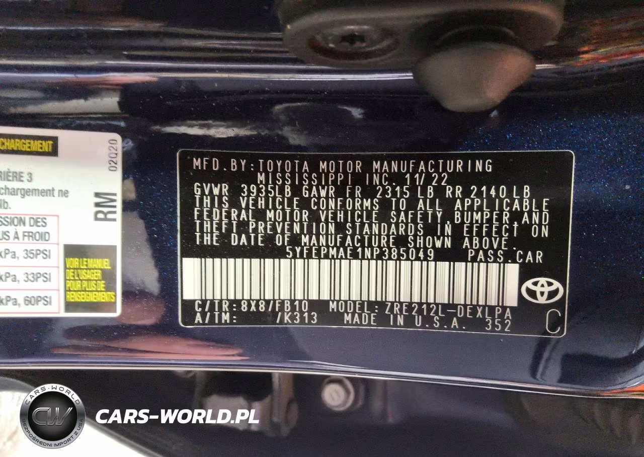 2022 Toyota Corolla Le VIN:5YFEPMAE1NP385049 - 13